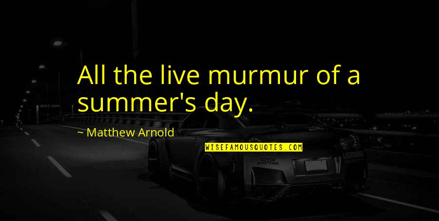 Llamas Funny Quotes By Matthew Arnold: All the live murmur of a summer's day.