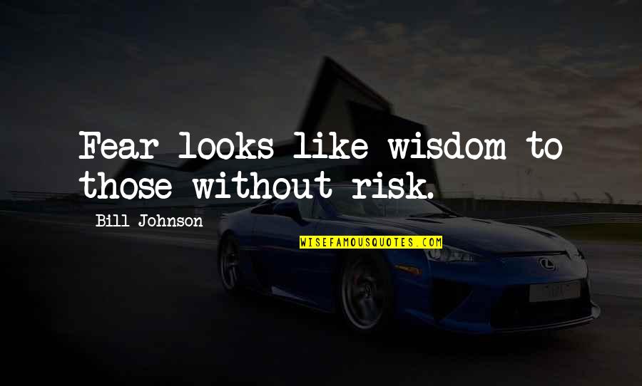 Lobengula Matabele Quotes By Bill Johnson: Fear looks like wisdom to those without risk.