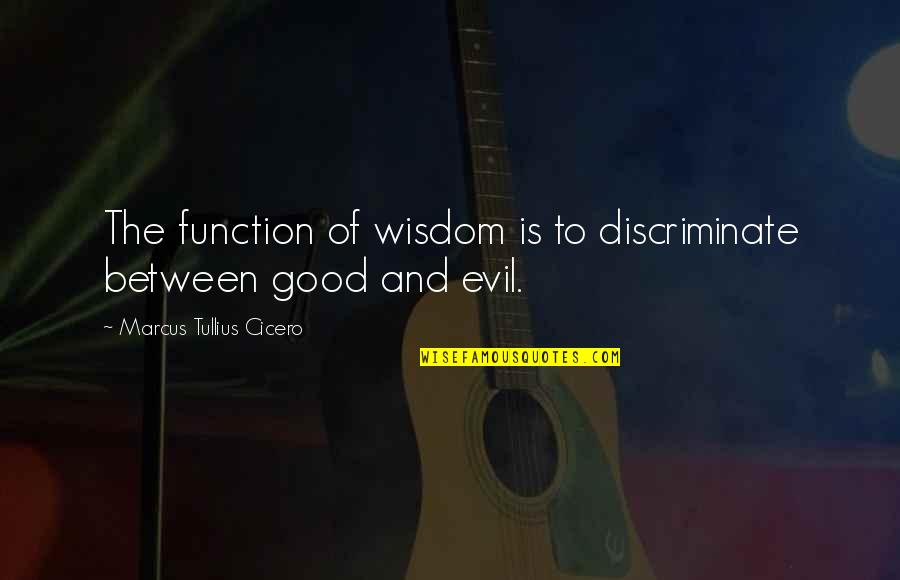 Lonsdorf Andraski Quotes By Marcus Tullius Cicero: The function of wisdom is to discriminate between