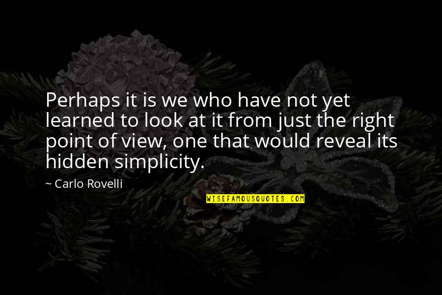 Look At The View Quotes By Carlo Rovelli: Perhaps it is we who have not yet