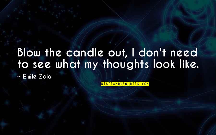 Look But Don't See Quotes By Emile Zola: Blow the candle out, I don't need to