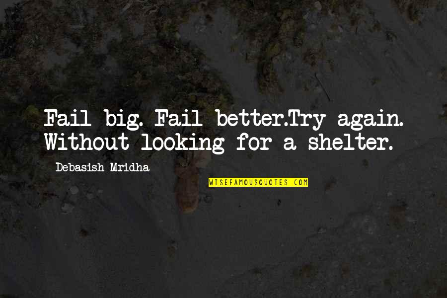 Looking For Happiness Quotes By Debasish Mridha: Fail big. Fail better.Try again. Without looking for