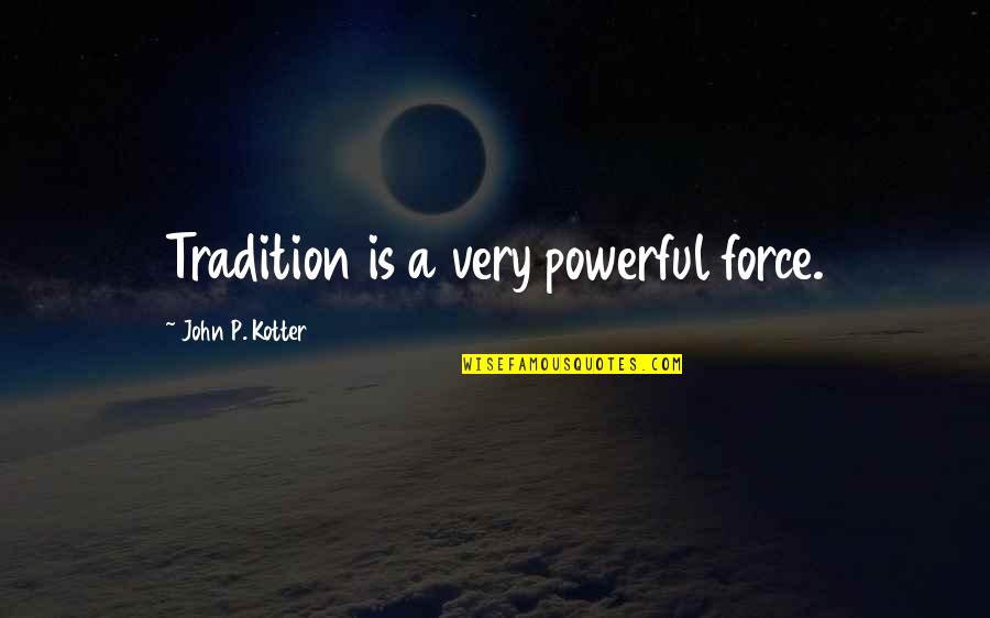 Loomed Bead Quotes By John P. Kotter: Tradition is a very powerful force.