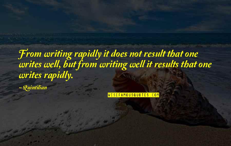 Loquitur Admin Quotes By Quintilian: From writing rapidly it does not result that