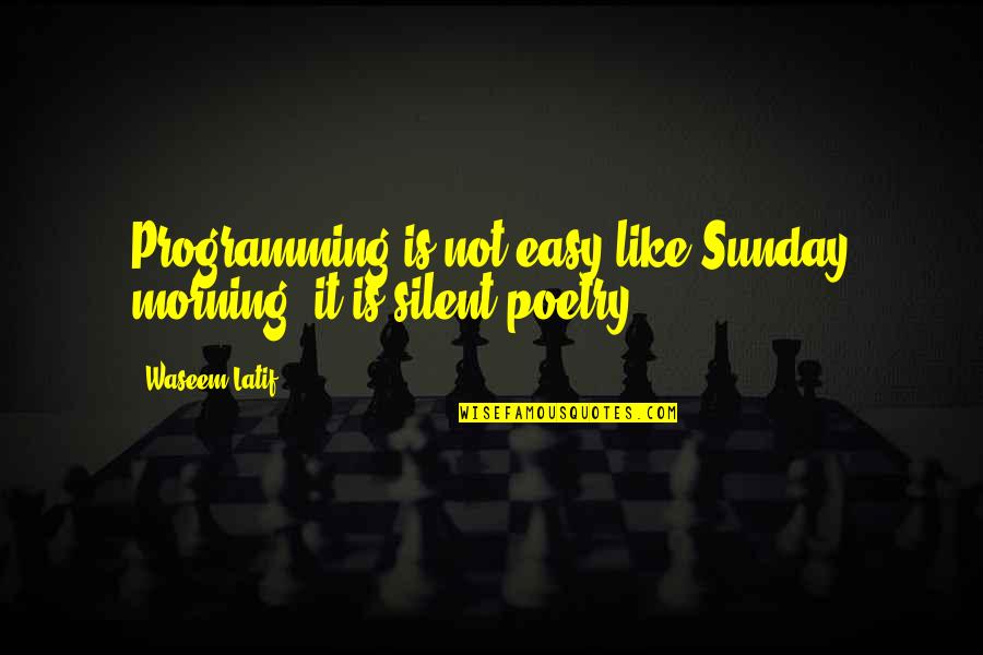 Lord Leading Me Quotes By Waseem Latif: Programming is not easy like Sunday morning, it