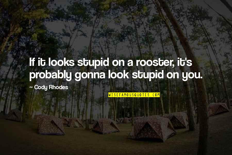 Los Salmos De La Biblia Quotes By Cody Rhodes: If it looks stupid on a rooster, it's