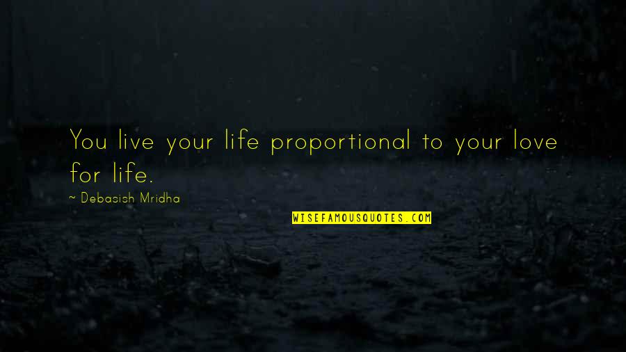 Los Salmos De La Biblia Quotes By Debasish Mridha: You live your life proportional to your love