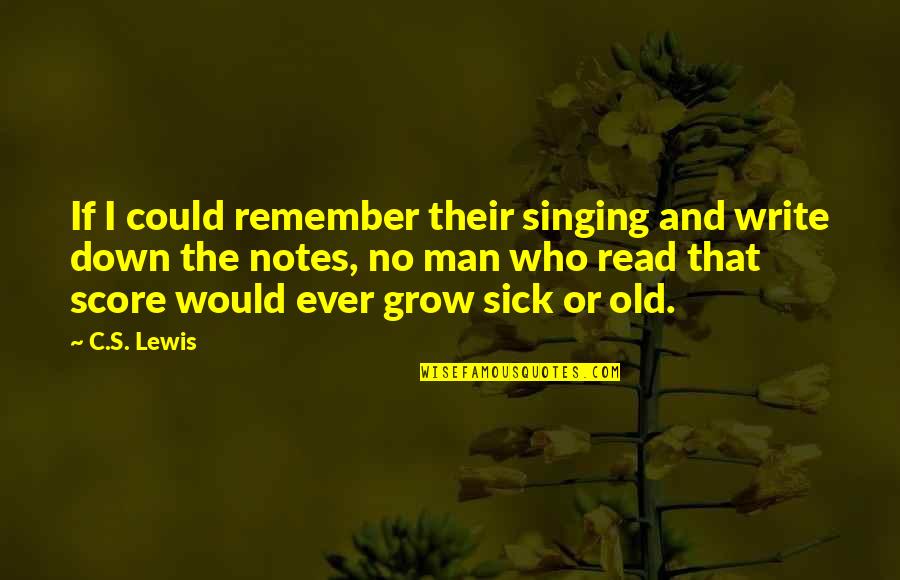 Loskot Svit Vka Quotes By C.S. Lewis: If I could remember their singing and write