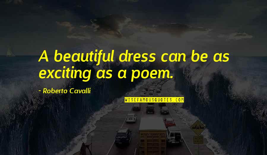 Loucha Quotes By Roberto Cavalli: A beautiful dress can be as exciting as