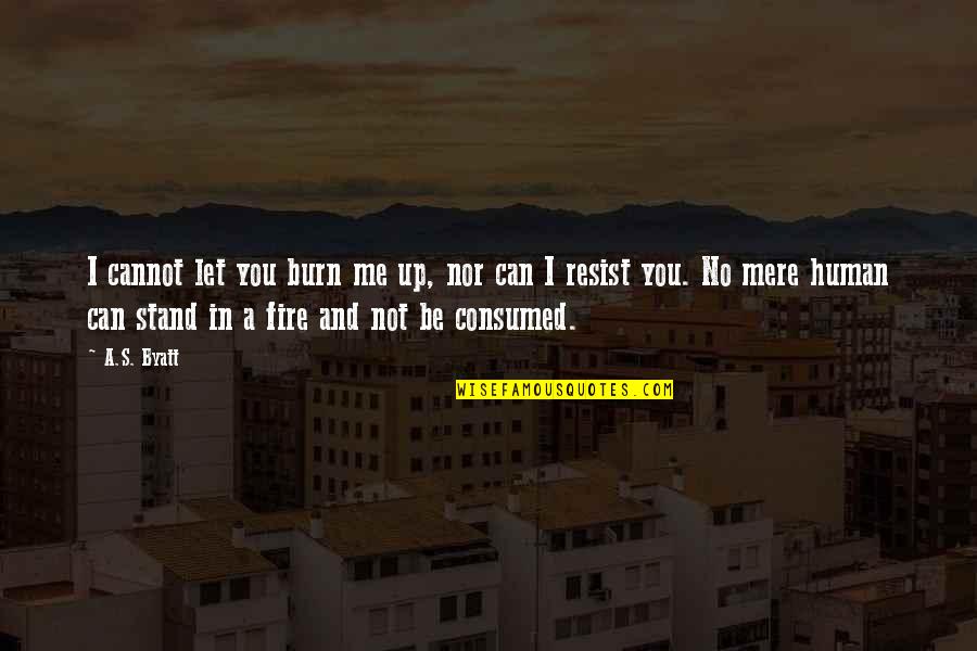 Love And Fire Quotes By A.S. Byatt: I cannot let you burn me up, nor