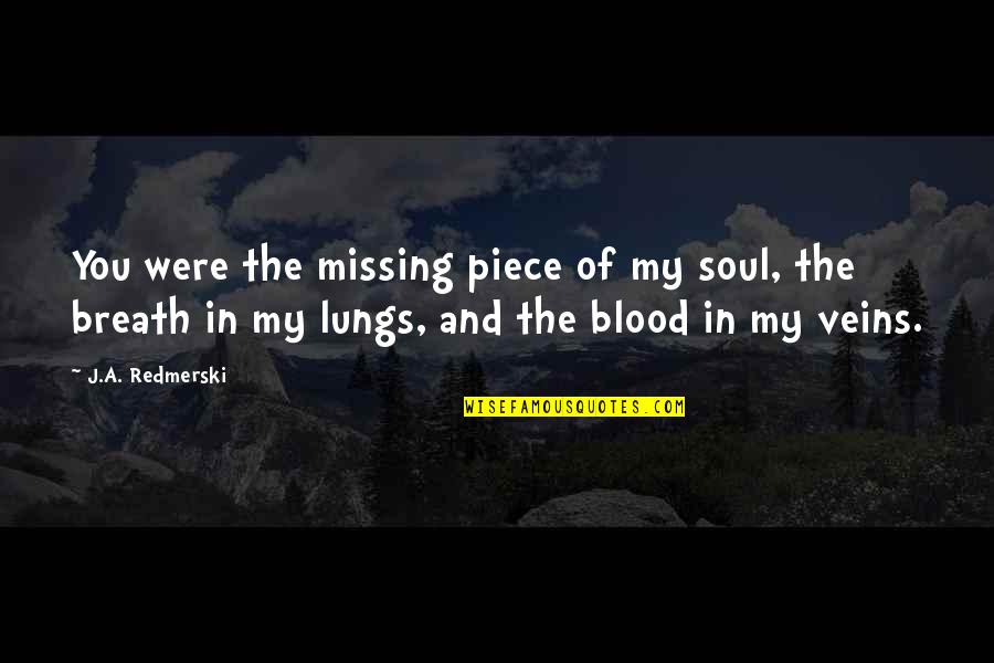 Love And Missing Quotes By J.A. Redmerski: You were the missing piece of my soul,