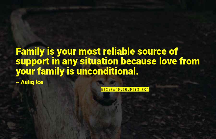 Love And Support Of Family Quotes By Auliq Ice: Family is your most reliable source of support