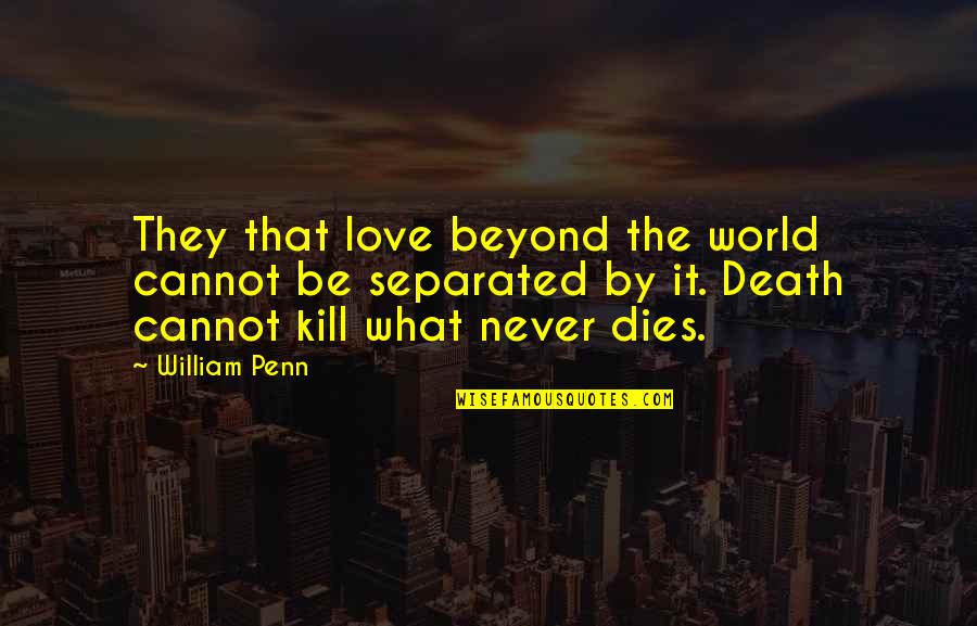 Love Beyond Death Quotes By William Penn: They that love beyond the world cannot be