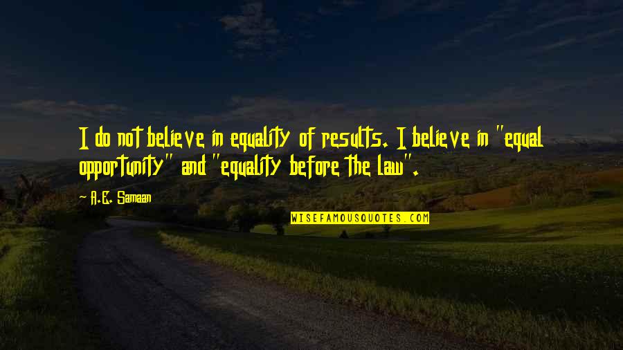 Love By Homer Quotes By A.E. Samaan: I do not believe in equality of results.