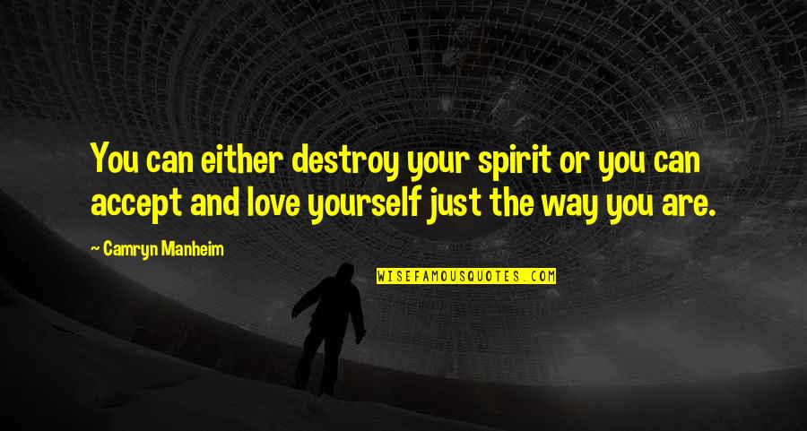 Love Destroy You Quotes By Camryn Manheim: You can either destroy your spirit or you