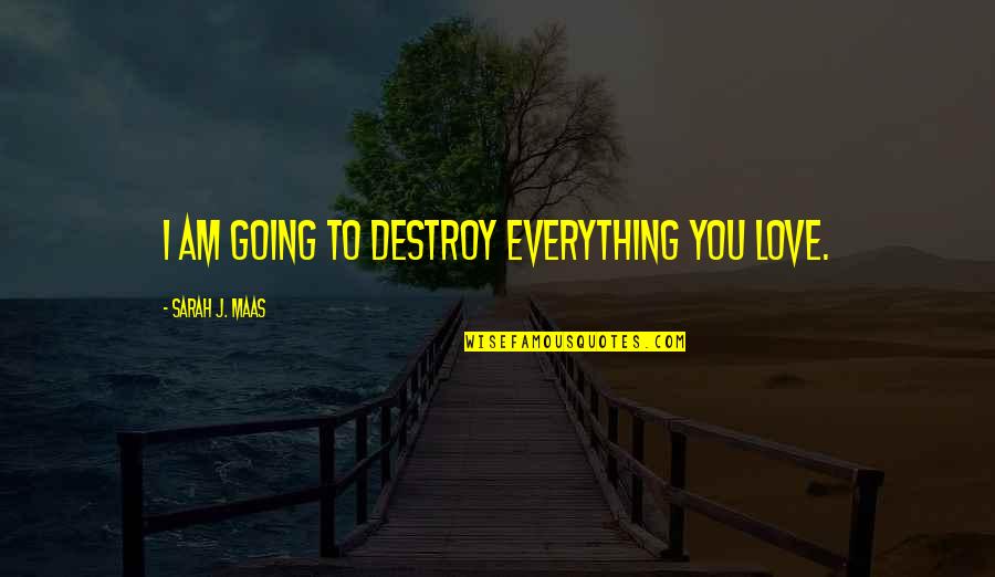 Love Destroy You Quotes By Sarah J. Maas: I am going to destroy everything you love.