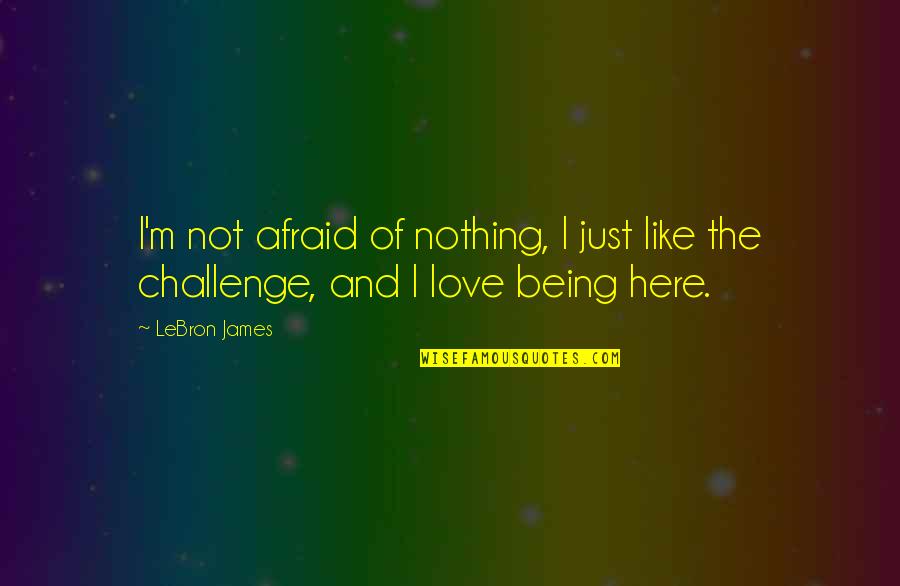 Love Is Like Basketball Quotes By LeBron James: I'm not afraid of nothing, I just like