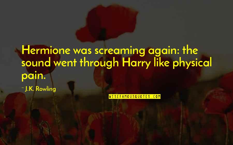 Love Like Friendship Quotes By J.K. Rowling: Hermione was screaming again: the sound went through