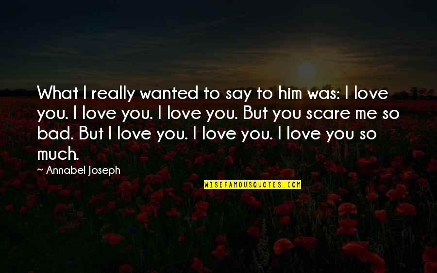 Love Me So Much Quotes By Annabel Joseph: What I really wanted to say to him