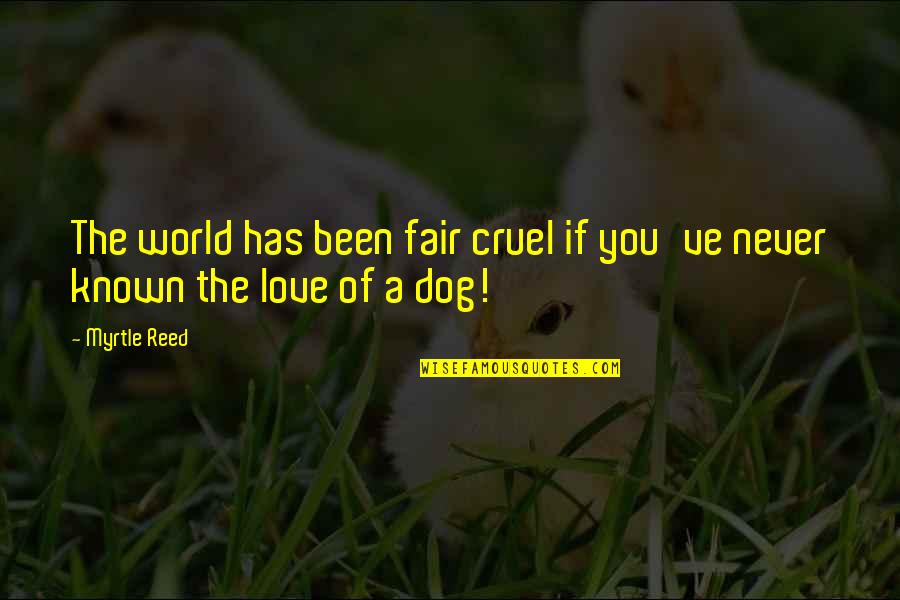 Love Of A Dog Quotes By Myrtle Reed: The world has been fair cruel if you've