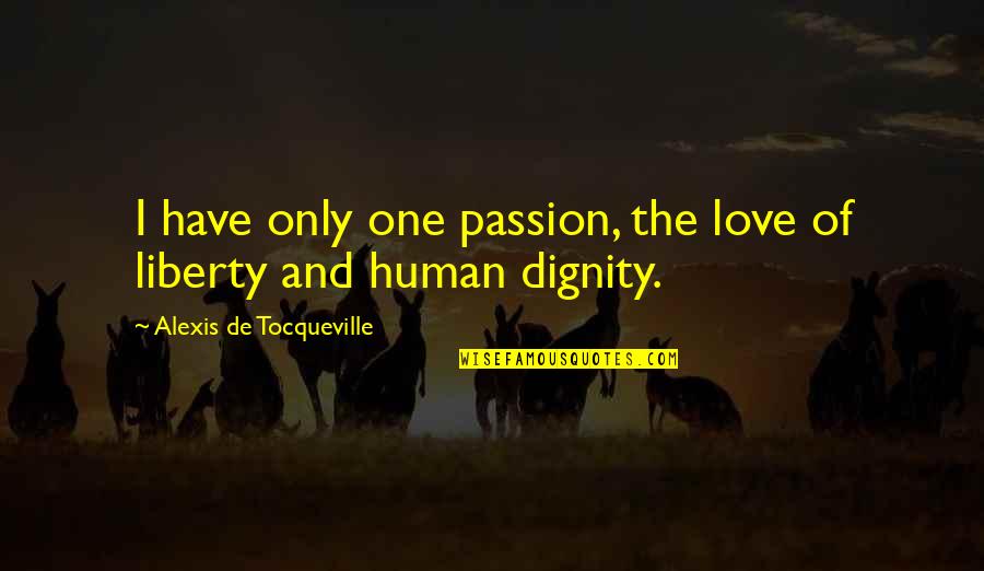 Love Of Liberty Quotes By Alexis De Tocqueville: I have only one passion, the love of