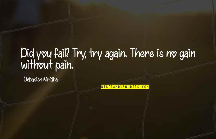 Love Pain Happiness Quotes By Debasish Mridha: Did you fail? Try, try again. There is