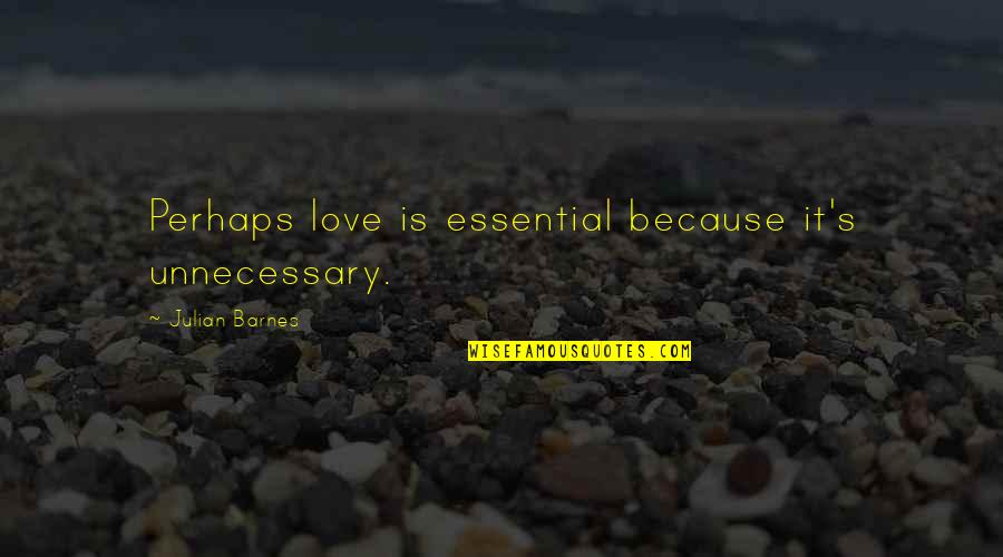 Love Perhaps Quotes By Julian Barnes: Perhaps love is essential because it's unnecessary.