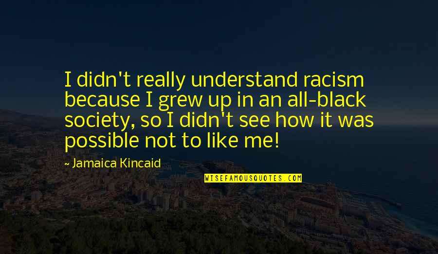 Love Staying Strong Quotes By Jamaica Kincaid: I didn't really understand racism because I grew