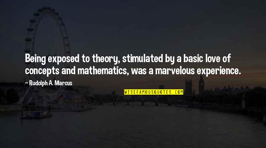 Love Theory Quotes By Rudolph A. Marcus: Being exposed to theory, stimulated by a basic