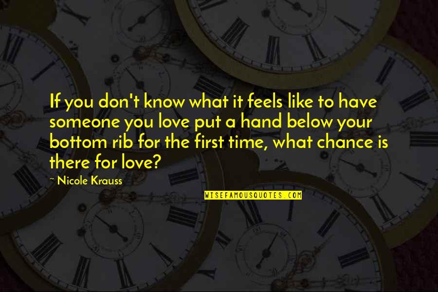 Love What You Have Quotes By Nicole Krauss: If you don't know what it feels like