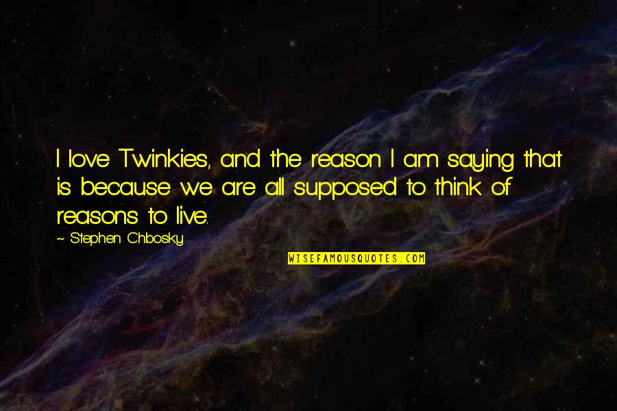 Love Without Saying I Love You Quotes By Stephen Chbosky: I love Twinkies, and the reason I am