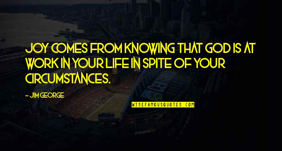 Love Your Work Quotes By Jim George: Joy comes from knowing that God is at