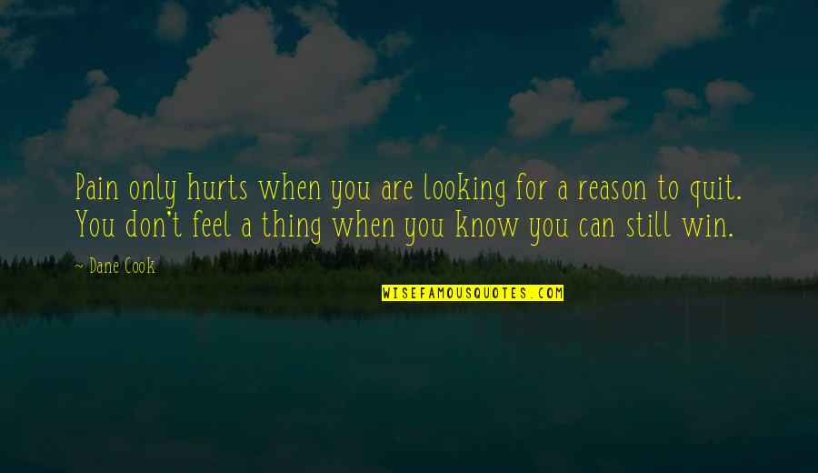 Loving My Son And Boyfriend Quotes By Dane Cook: Pain only hurts when you are looking for