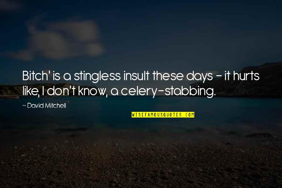Lozana Katilan Quotes By David Mitchell: Bitch' is a stingless insult these days -