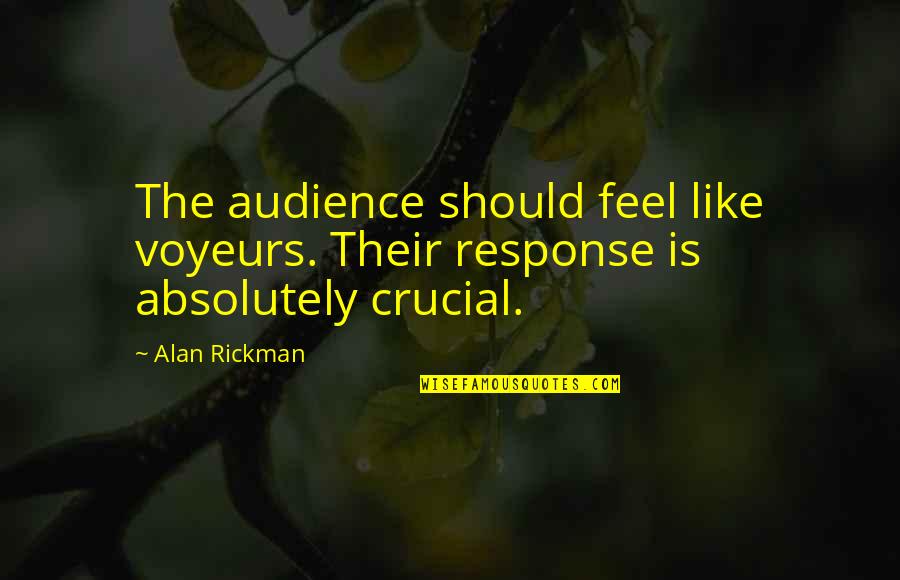Lta Prompt Quotes By Alan Rickman: The audience should feel like voyeurs. Their response