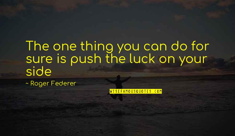 Luck You Quotes By Roger Federer: The one thing you can do for sure