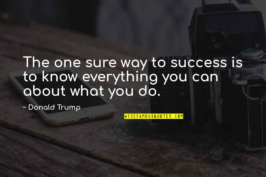 Lucy Sleepwalking Quotes By Donald Trump: The one sure way to success is to