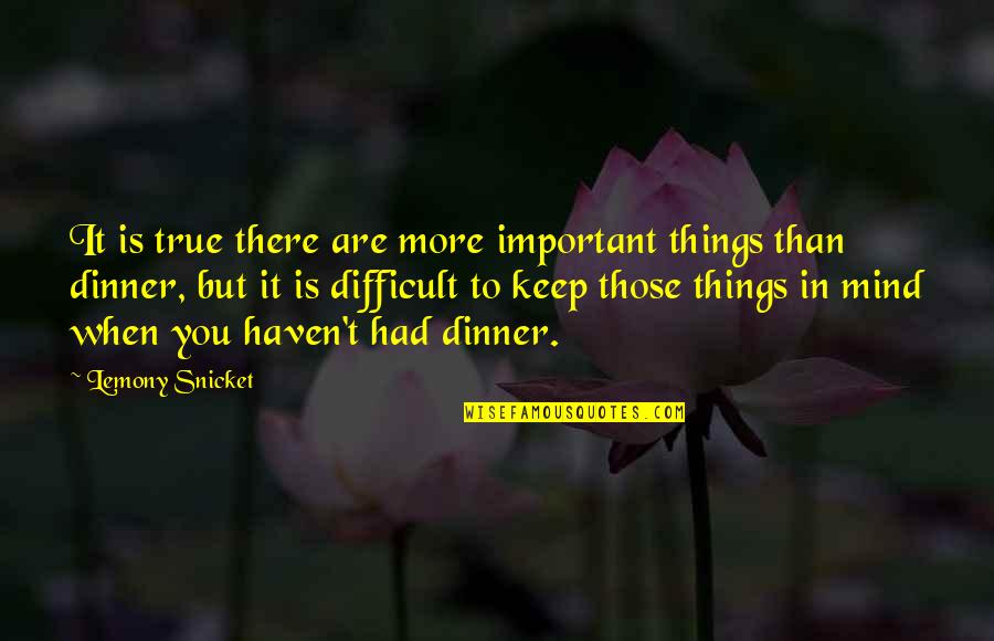 Lukashevka Quotes By Lemony Snicket: It is true there are more important things