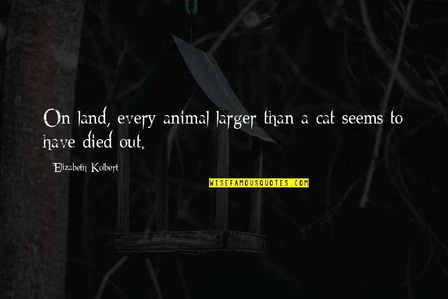 Luminescence Quotes By Elizabeth Kolbert: On land, every animal larger than a cat