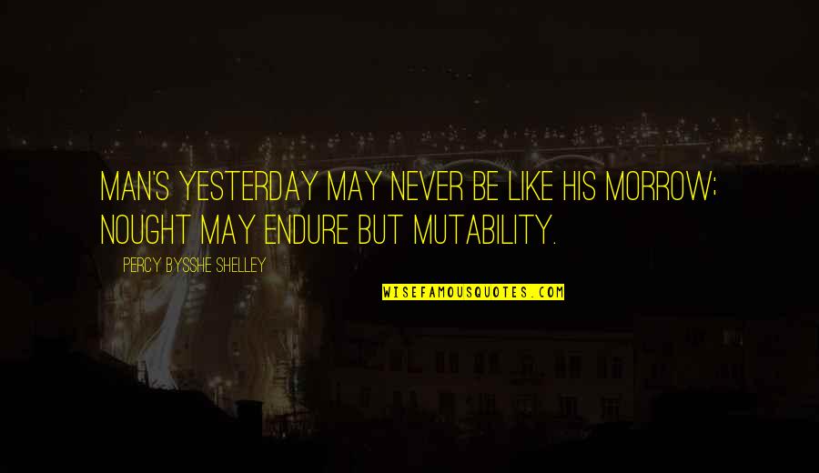 Luminii Psd 96 24 Quotes By Percy Bysshe Shelley: Man's yesterday may never be like his morrow;