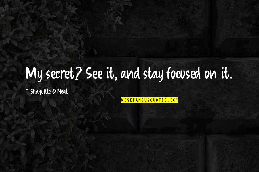 Luquet Quotes By Shaquille O'Neal: My secret? See it, and stay focused on