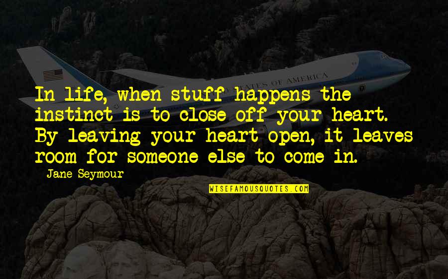 Lydecker Realty Quotes By Jane Seymour: In life, when stuff happens the instinct is