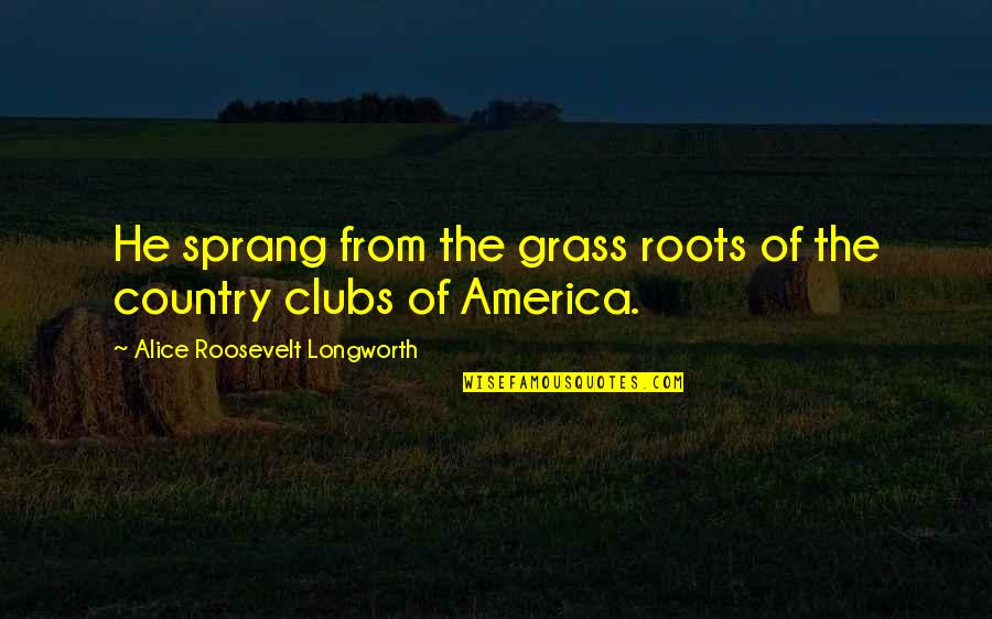 Lymphologist In Florida Quotes By Alice Roosevelt Longworth: He sprang from the grass roots of the