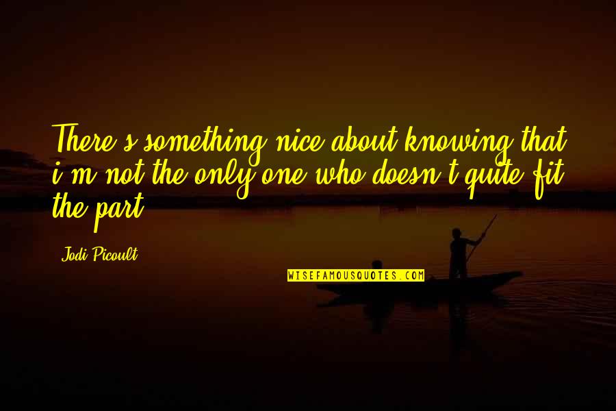 M The Only One Quotes By Jodi Picoult: There's something nice about knowing that i'm not