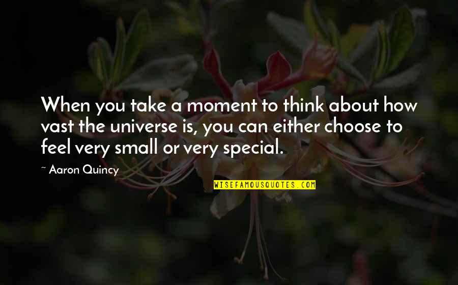 Maaglim Quotes By Aaron Quincy: When you take a moment to think about