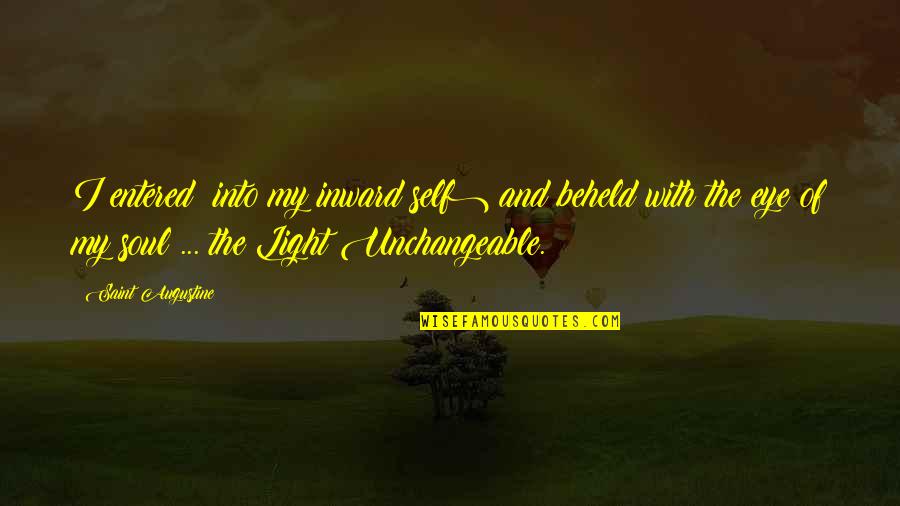 Machinist Quotes By Saint Augustine: I entered (into my inward self) and beheld