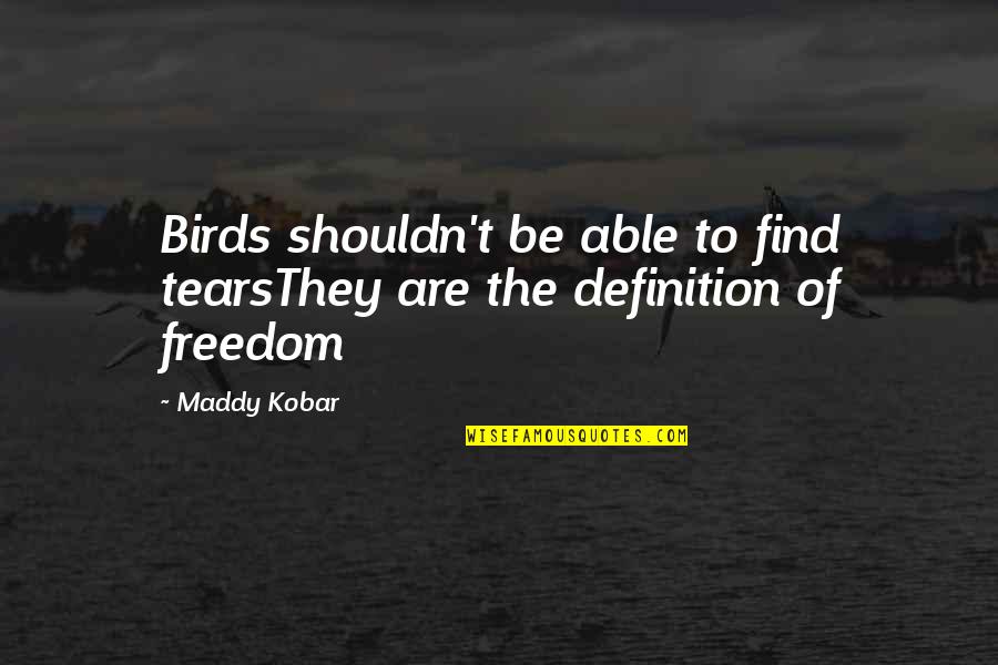 Maddy Quotes By Maddy Kobar: Birds shouldn't be able to find tearsThey are