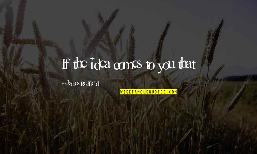 Madrugar Es Quotes By James Redfield: If the idea comes to you that