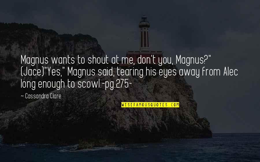 Magnus's Quotes By Cassandra Clare: Magnus wants to shout at me, don't you,