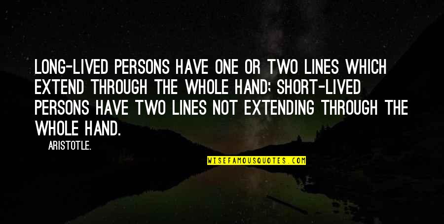 Maistrali Milos Quotes By Aristotle.: Long-lived persons have one or two lines which